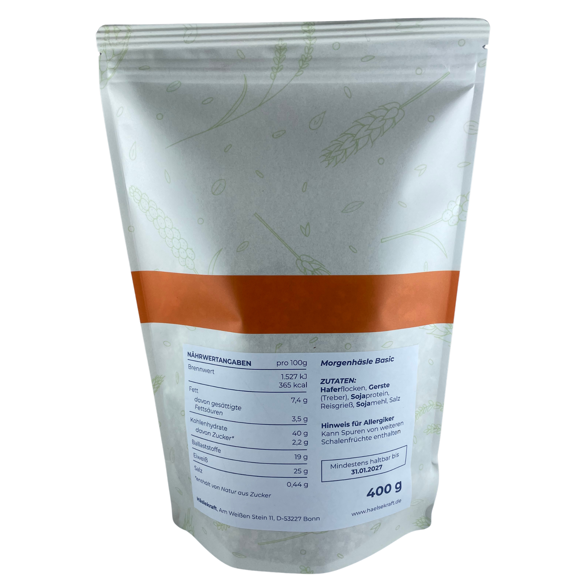 Verpackung Morgenhäsle Basic Hafermischung 400 g