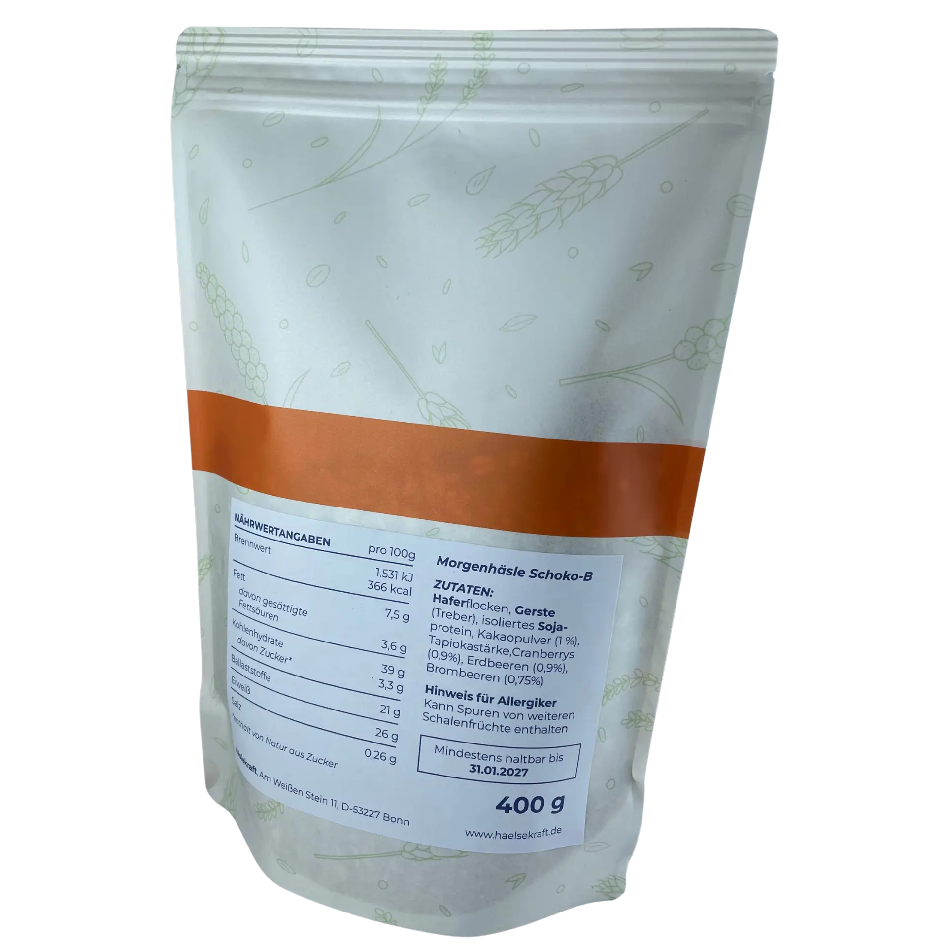 Verpackung Morgenhälsle Schoko-B Müsli 400 g
